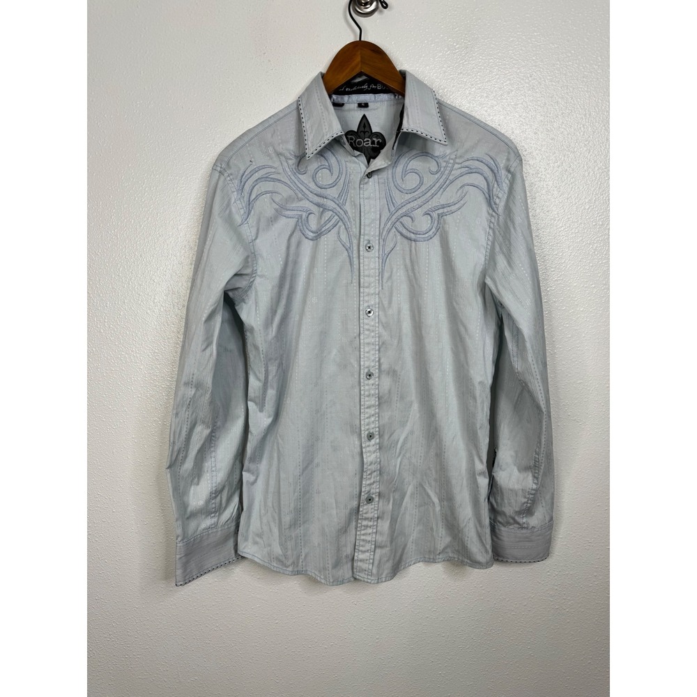 Roar for Buckle Blue Western Style Shirt Size Small